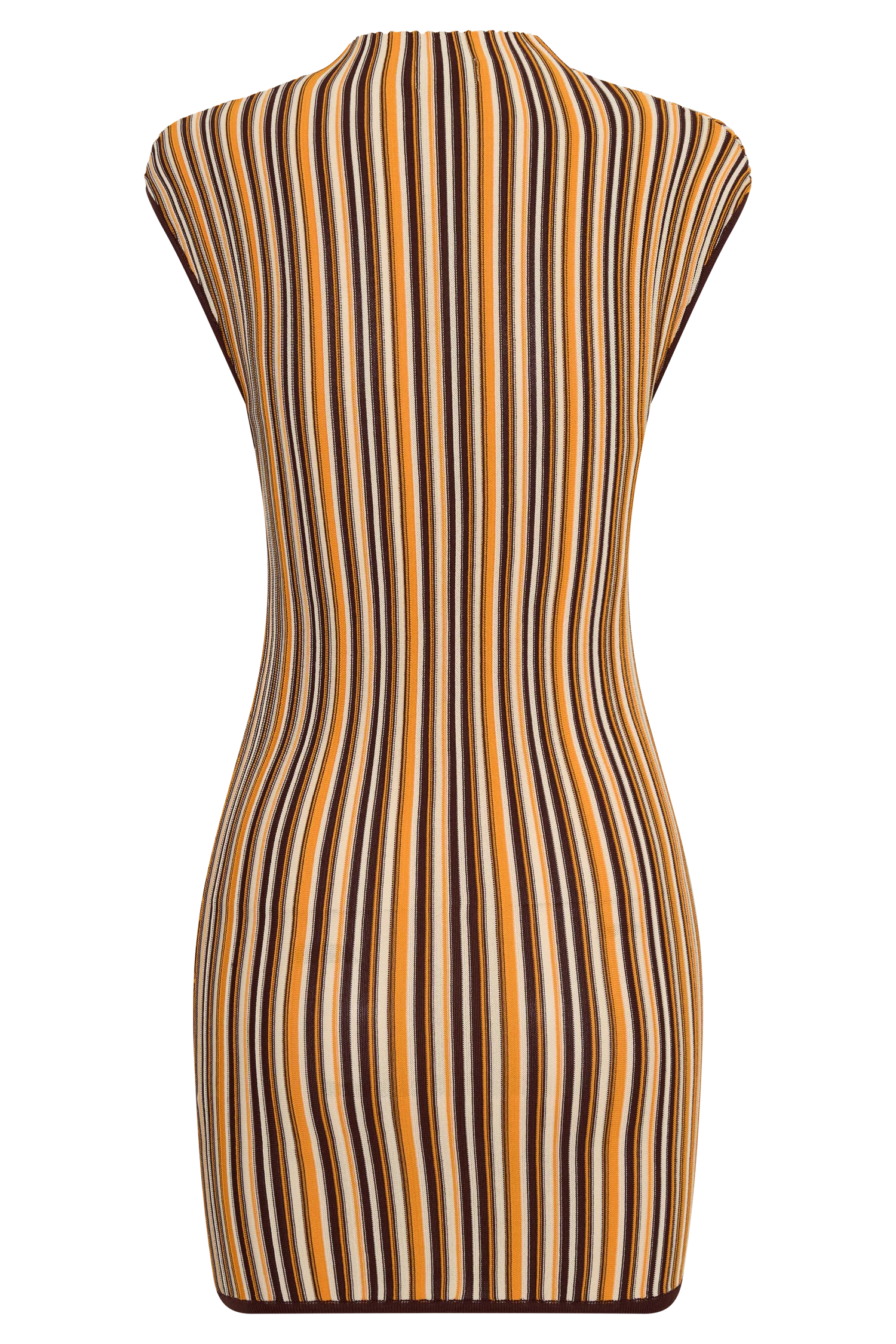Meggie Striped Sleeveless Mini Dress - Orange/Chocolate