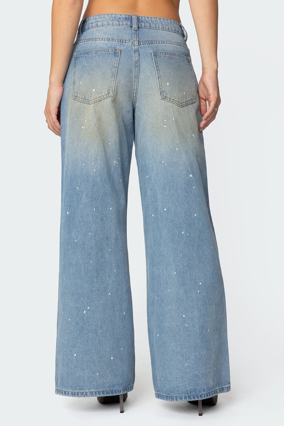 Paint Splatter Low Rise Baggy Jeans